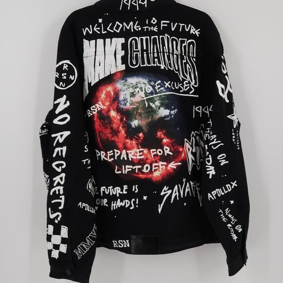 Reason Brand Clothing Space Denim Jacket XXL - Picture 10 of 11